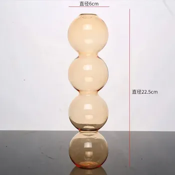 Váza Skleněná váza nordic styl | dekorace - Žlutavě vysoká 22 cm