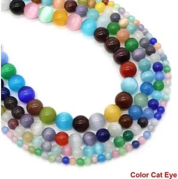 Náramek Korálky z přírodního kamene 4–10 mm | šperky - Barva kočičí oko , 4mm 85-92 ks