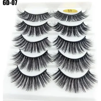 Péče o řasy a obočí Přírodní 3d umělé řasy | kosmetické doplňky 10 ks - 6D-07