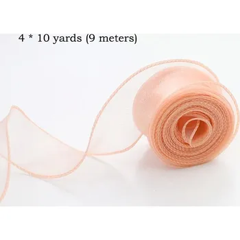 Stuha Elegantní šifonová stuha z organzy a saténu | dekorativní stuha - Šampaňské