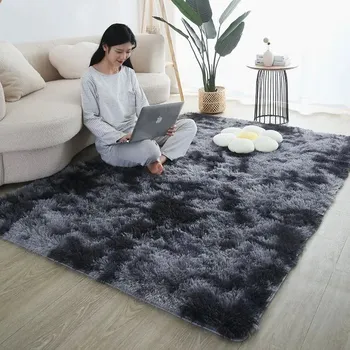 Koberec Měkoučký duhový dětský koberec do pokoje | bytový textil - Tmavě šedá barva Batic Dye , 120X160CM