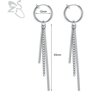 Náušnice Punk ocelové visací náušnice kříž | šperk 2 ks - 172 stříbra