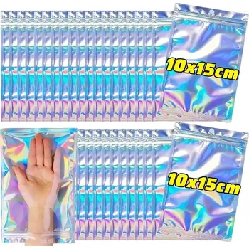 Šperkovnice Holografické uzavíratelné sáčky na dárky a šperky | úložné obaly 50 ks - 10x15cm