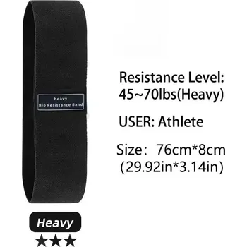 Textilní odporová guma na cvičení | fitness pás - ZD04-Černá