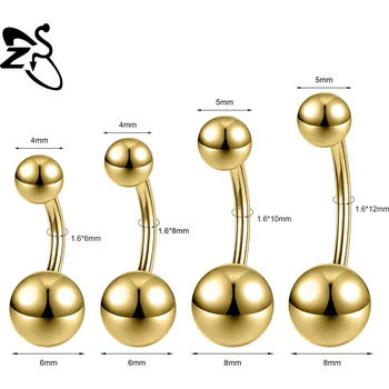 Piercing Ocelový piercing do pupíku s krystalem | tělový šperk - Styl 3 zlatý , 8mm