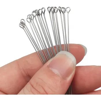 100 ks Kovové očkové šperkařské jehly | komponenty - Oční hlava , 50mm