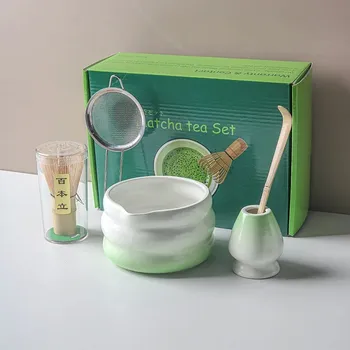 Čajová souprava Tradiční japonská matcha sada s keramickou miskou | čajový set - 5 ks-A