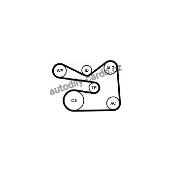 Rozvod motoru Sada drážkového řemene a vodní pumpy CONTINENTAL CTAM 6PK1733WP2