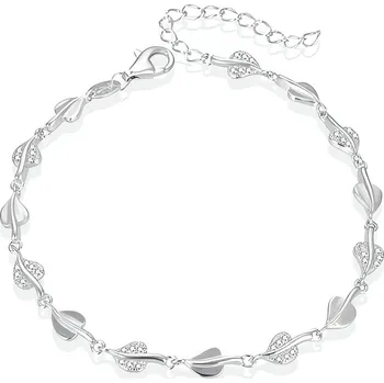 Šperk Stylový stříbrný náramek s lístečky AGB633/21 Beneto