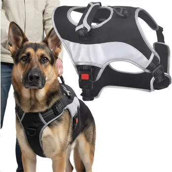 Postroj pro psa POSTROJE PRO PSA BEZ TLAČENÍ S UCHYTEM RUKOJETÍ POHODLNÉ GUARD EL REFLEXNÍ XL