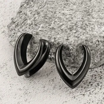 Piercing Ocelové saddle tunely do uší Twolobes | piercing šperky 2 ks - černý , 8mm