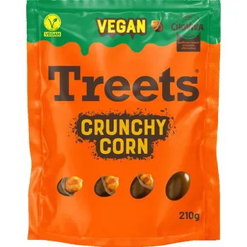 Bonbon Treets Crunchy Corn vegan s kakaovou alternativou ChoViva 210 g - originál z Německa