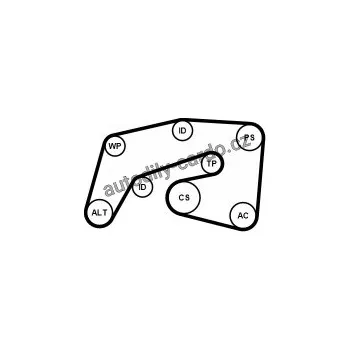 Rozvod motoru Sada drážkového řemene a vodní pumpy CONTINENTAL CTAM 7PK2035WP1