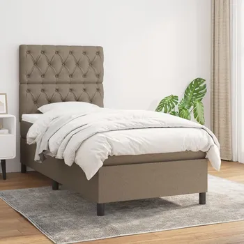 Ložnice vidaXL Box spring postel s matrací 80 x 200 cm textil [3141975] Barva: taupe