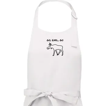 Kuchyňská zástěra Go, Emil, go (Moňas) - Pánská zástěra na vaření - Univerzální velikost ( Bílá )