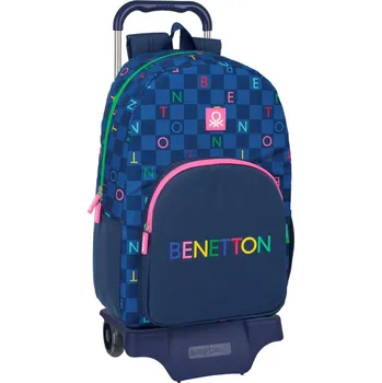 Školní batoh Školní batoh na kolečkách Benetton Damero Námořnická modrá (30 x 46 x 14 cm) (85 cm)