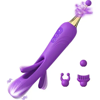 Vibrátor SuperLove Olina Flapping Pen Clitoral Dual Vibrator Purple