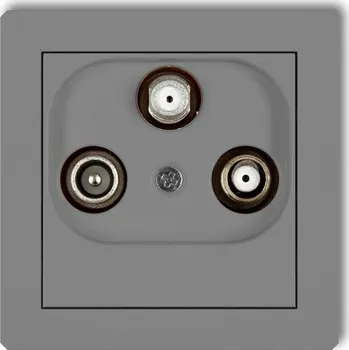 Elektrická zásuvka DECO Anténní zásuvka 2xSAT + TV šedá matná 27DGSN