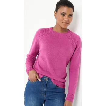 Dámský svetr Pulovr s kulatým výstřihem, jemný na dotek purpurová 34/36