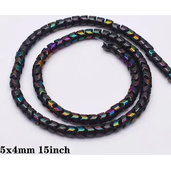 Náramek Hematitové černé korálky tvar srdce | výroba šperků - 22