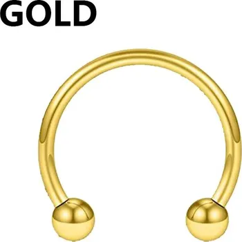 Piercing Ocelový piercing do rtu a nosu | tělový šperk - Zlato , 1,2 x 8 mm