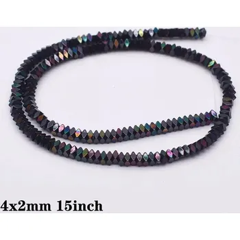 Náramek Hematitové černé korálky tvar srdce | výroba šperků - 23