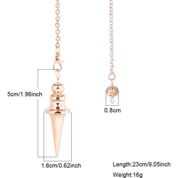 Kyvadlo z kovu pro věštění a reiki amulet | věštecké doplňky - Styl4 - Růžové zlato