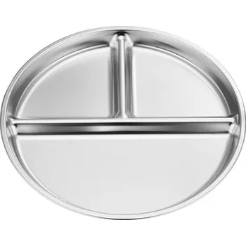 Talíř Nerezový dělený talíř pro děti | jídelní miska, jídelní podnos - FN635-1A-SR