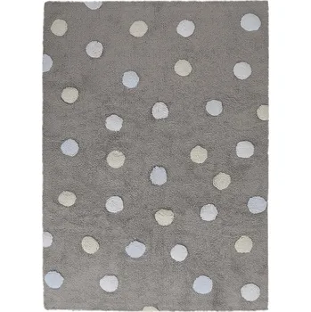 Koberec Pro zvířata: Pratelný koberec Tricolor Polka Dots Grey-Blue, 120x160, šedá, dětský pokoj, Lorena Canals - 1 rok na vrácení + DOPRAVA ZDARMA k Vám i zpět