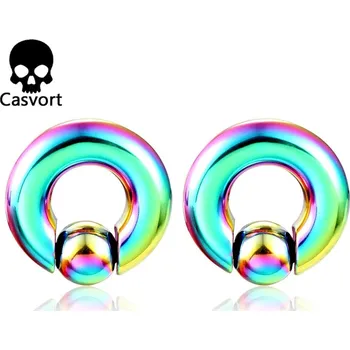 Piercing Ocelový kroužek na piercing ucha a nosu | šperk 2 ks - duha , 8mm