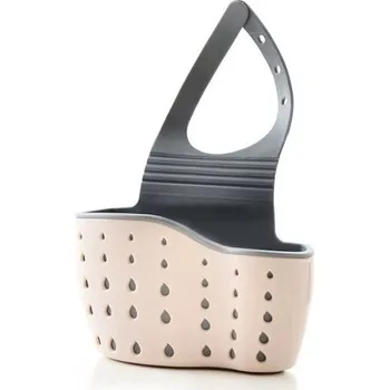 Držák houbičky do dřezu s odtokem | závěsný košík, kuchyňský organizér - C Růžová 1 ks