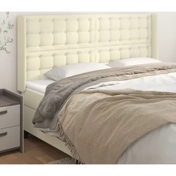 vidaXL Čelo postele typu ušák 163x16x118/128 cm umělá kůže [3119679] Barva: krémová