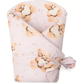 Zavinovačka Dětská zavinovačka New Baby Love Teddy 80×80 cm růžová