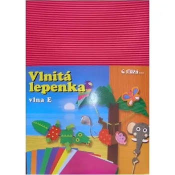 Barevný papír Barevná vlnitá lepenka B4 10ks růžová