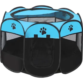 klec pro psa Skládací ohrádka pro psy a kočky | chovatelské doplňky - Modrý , 114x114x58cm