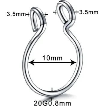 Piercing Ocelový septum kroužek clicker | piercing šperk - 23 , stříbrná barva