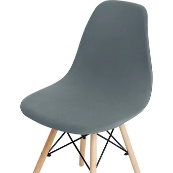 Potah na židli Elastický potah na židli v skandinávském stylu | bytový textil - Jednobarevná šedá
