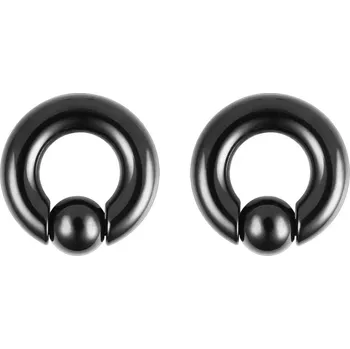 Piercing Ocelový kroužek na piercing ucha a nosu | šperk 2 ks - černý , 10mm