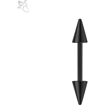 Piercing Ocelový piercing do obočí s dlouhým hrotem | tělový šperk - Styl 1 Černá , 16G (1,2x6x3x6mm)