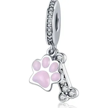 Přívěsek Stříbrný přívěsek pes se zirkonem | přívěsek korálek - PA5355
