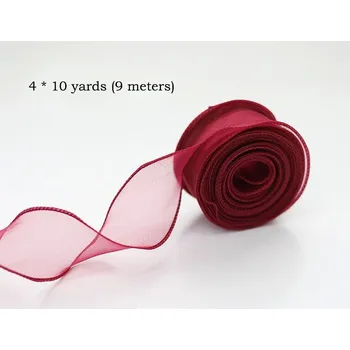 Stuha Elegantní šifonová stuha z organzy a saténu | dekorativní stuha - Červený