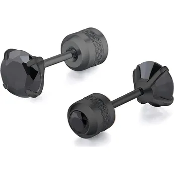 Náušnice Elegantní ocelové náušnice se zirkonem | šperk 2 ks - A-Černá Černá , 7mm