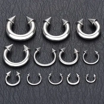 Piercing Elegantní ocelový septum kroužek se špičkou | šperk 1 ks - Stříbrná barva , 2,0x16x5mm