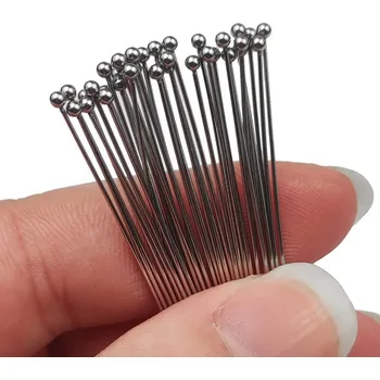 Nástroj na niť a příze 100 ks Kovové očkové šperkařské jehly | komponenty - Kulová hlava , 30mm