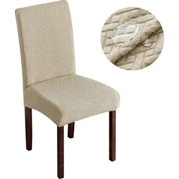 Potah na židli Voděodolný elastický potah na židli | bytový textil - Styl 1 - šampaňské , 1 ks