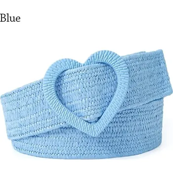 Opasek Stylový pletený dámský pásek | módní doplněk - 01 – modrá