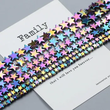 Náramek Hvězdicové hematit korálky | šperky - Vícebarevné , 10mm 48ks 1 pramen