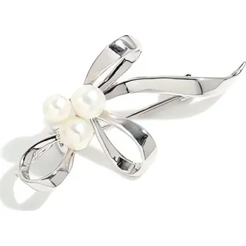 Brož Elegantní brož Stuha se syntetickými perlami Silver Troli
