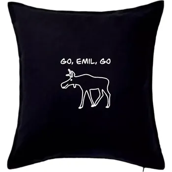 Polštář Go, Emil, go (Moňas) - Polštář 50x50 - 50x50 - Pouze potah ( Černá )