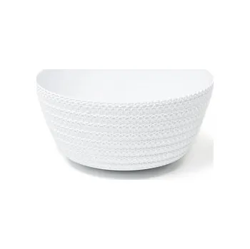 Květináč Plastový květináč Bowl Jersey 240 mm, bílý